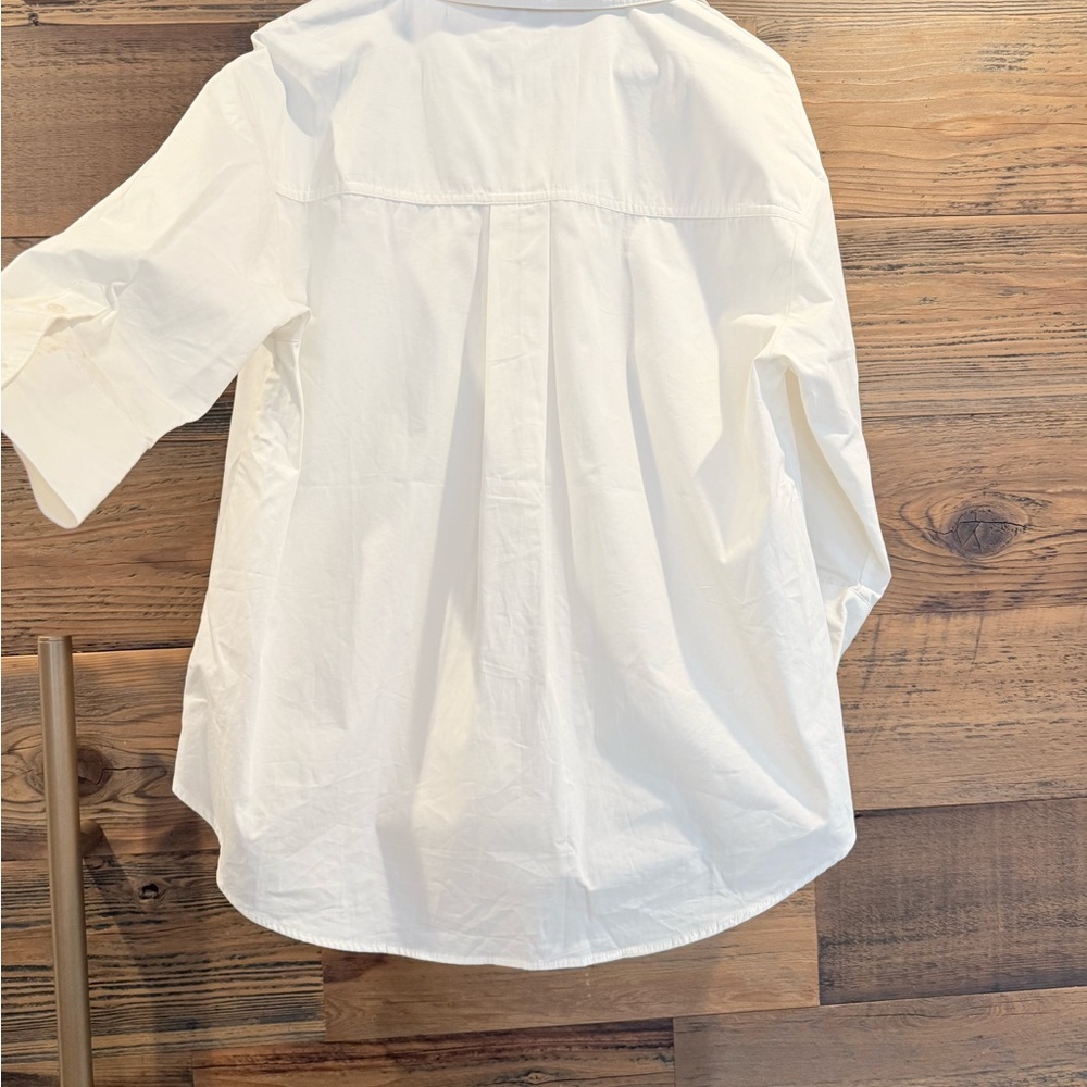 Anine Bing Oversized Mika Crisp Cotton Poplin White Shirt NWT - Picture 7 of 14